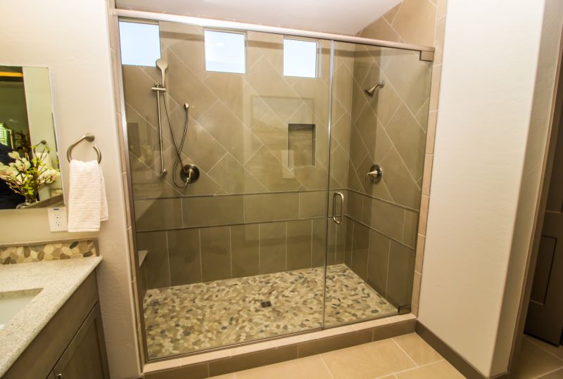 Updated Shower with Glass Enclosure